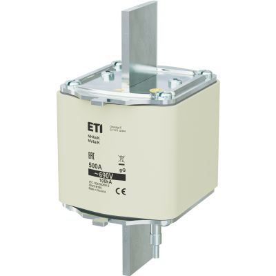 Wkładka topikowa NH zwłoczna z wybijakiem NH4A K gG 500A 690V 004116186 ETI (004116186)